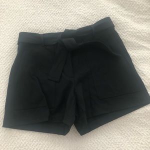 Dressy black shorts with a belt